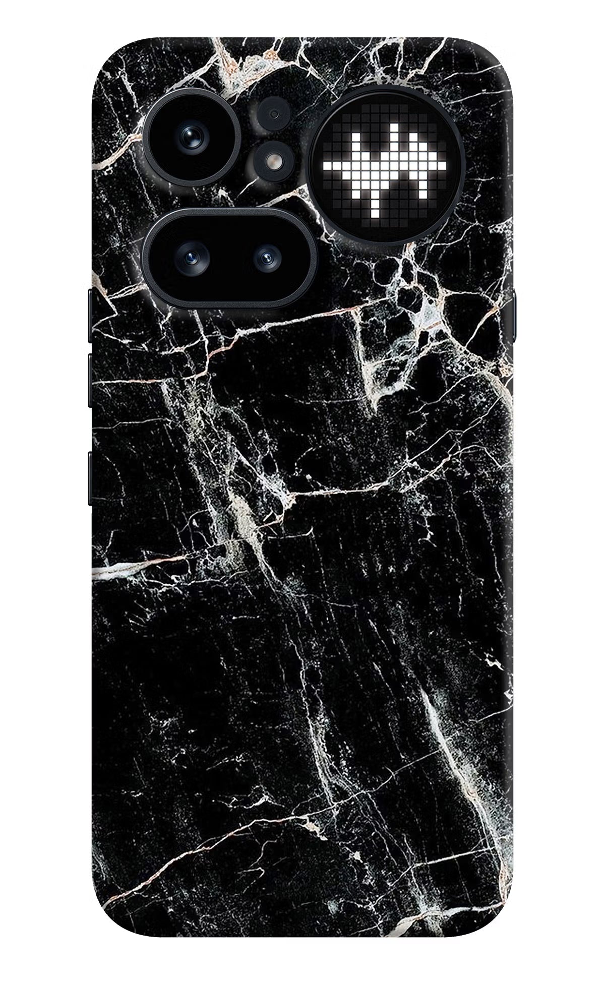 Black Marble Texture Nothing Phone 4a Pro Hard Case Back Cover by Casekaro