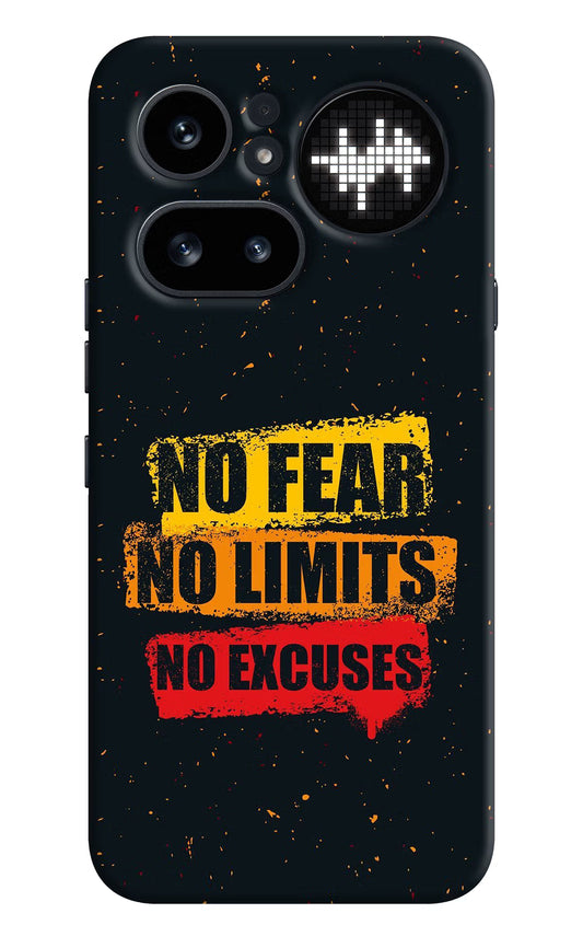 No Fear No Limits No Excuse Nothing Phone 4a Pro Hard Case Back Cover by Casekaro