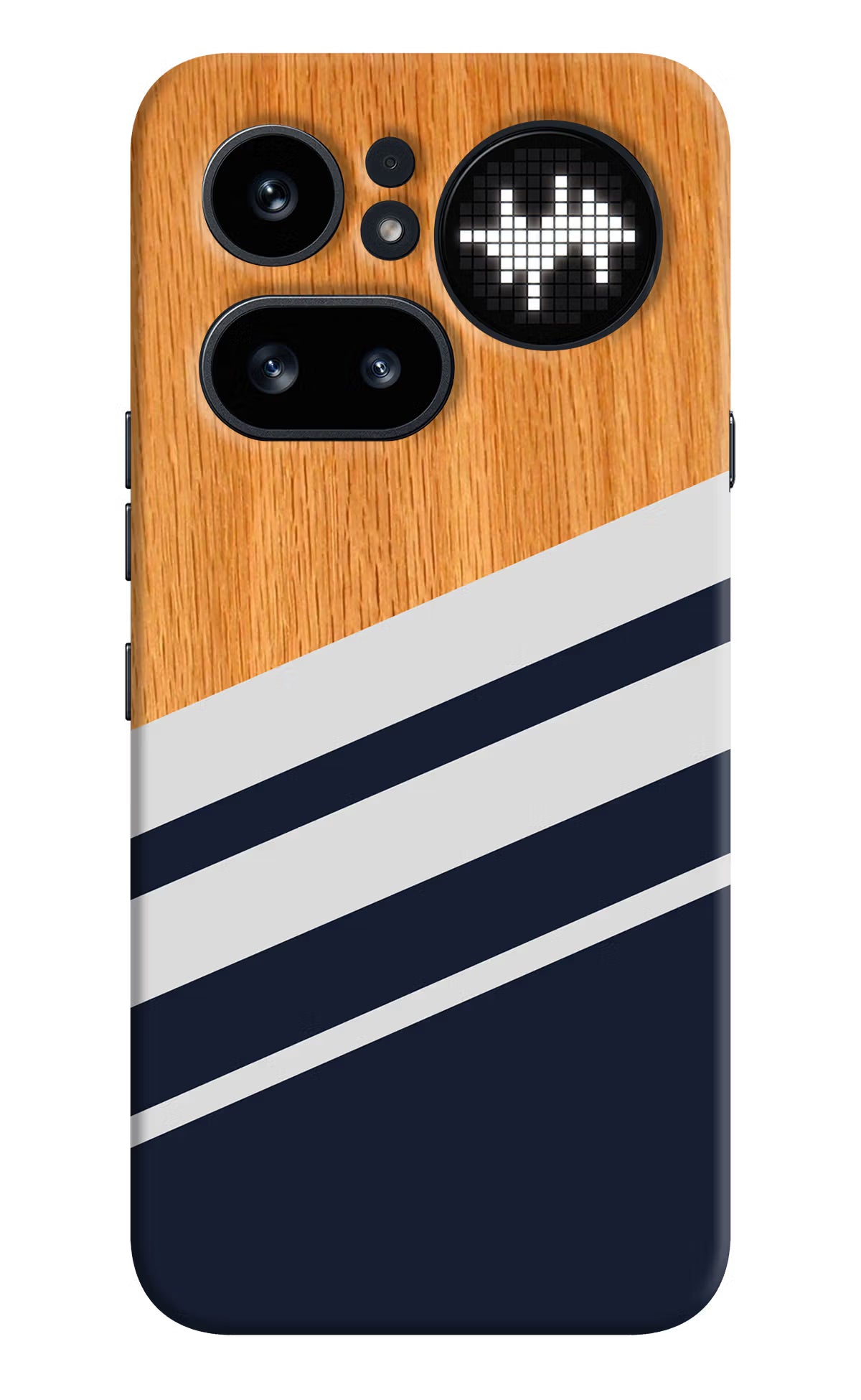 Blue and white wooden Nothing Phone 4a Pro Hard Case Back Cover by Casekaro
