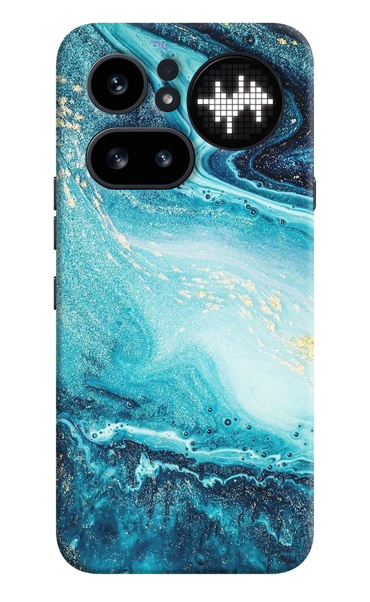 Blue Glitter Marble Nothing Phone 4a Pro Hard Case Back Cover by Casekaro