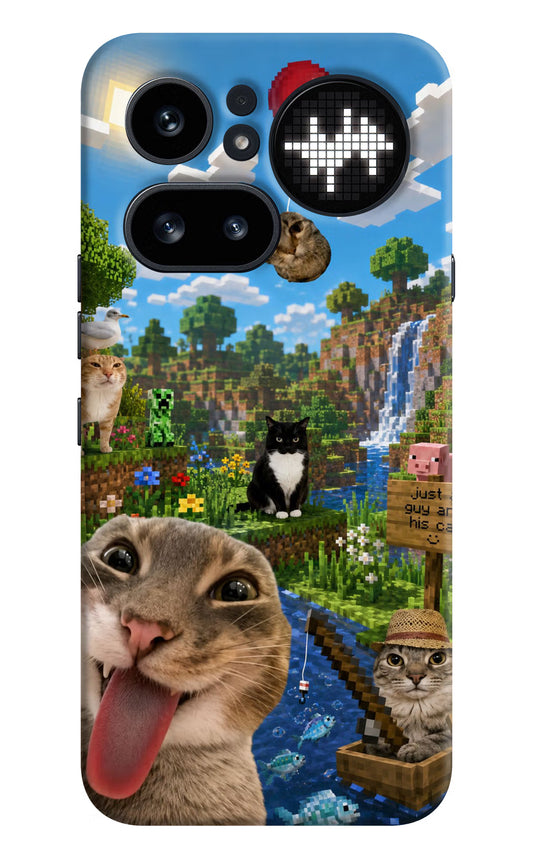 Minecraft Cat Chaos Nothing Phone 4a Pro Hard Case Back Cover by Casekaro