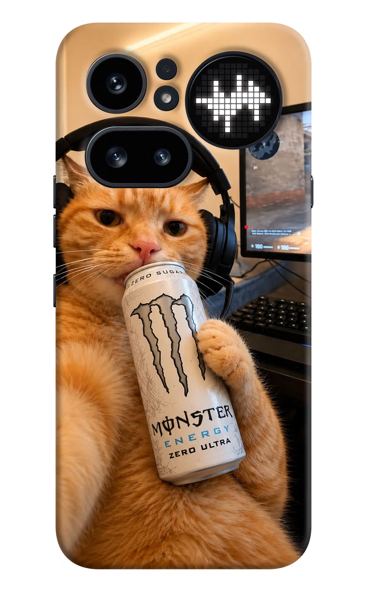 Gamer Cat Energy Nothing Phone 4a Pro Hard Case Back Cover by Casekaro