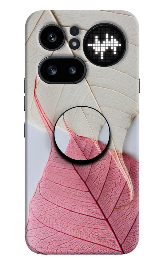 White Pink Leaf Nothing Phone 4a Pro Pop Case by Casekaro