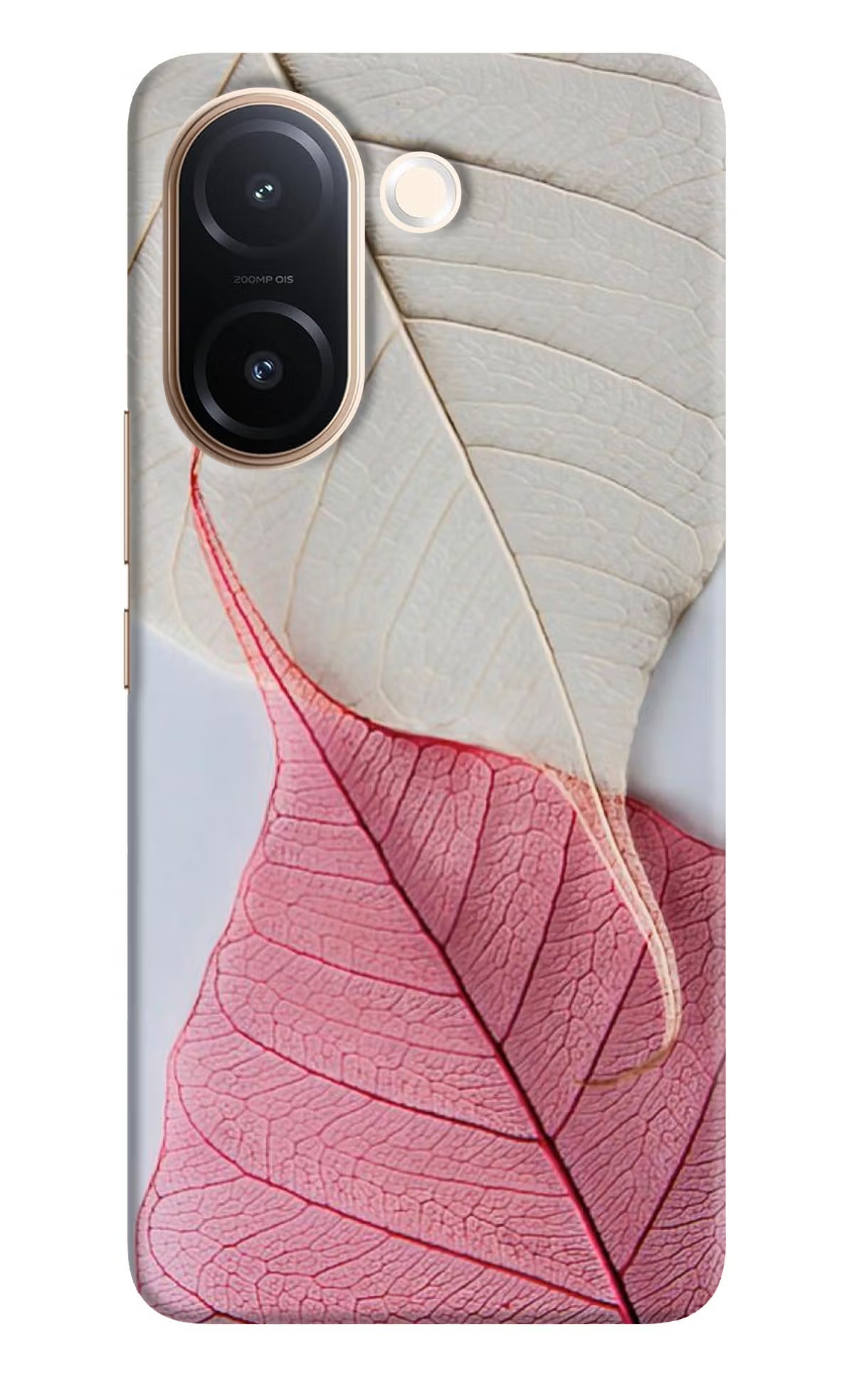 White Pink Leaf Vivo V60e 5G Back Cover