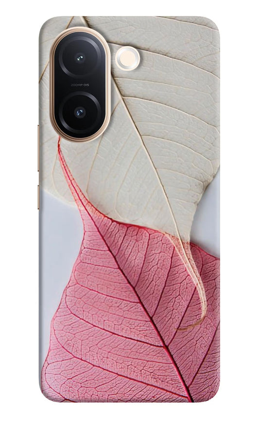 White Pink Leaf Vivo V60e 5G Back Cover
