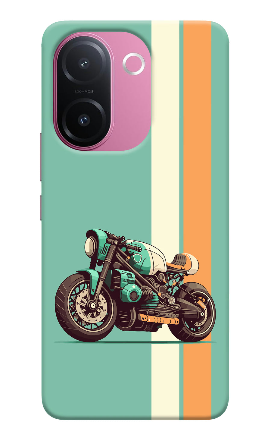 Striped Moto Drift Vivo V60e 5G Back Cover, Hard case