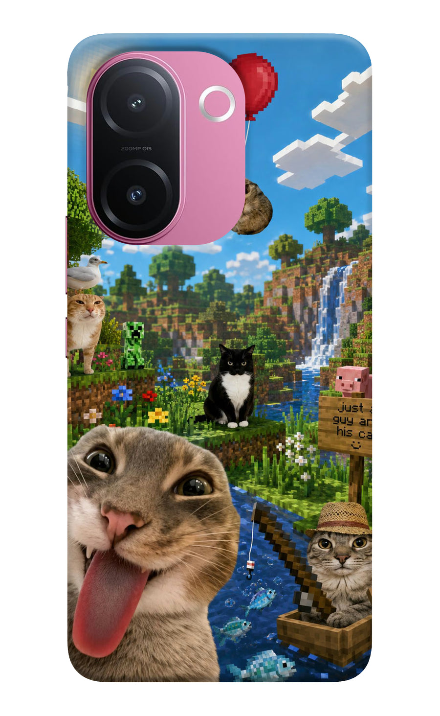 Minecraft Cat Chaos Vivo V60e 5G Back Cover, Hard case