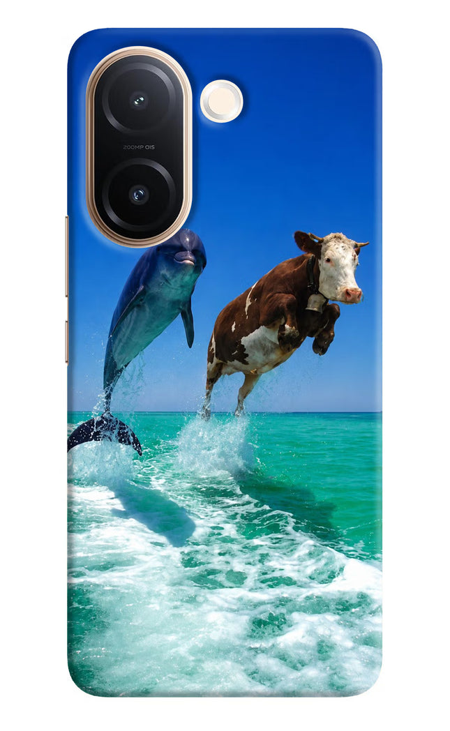 Dolphin vs Cow Vivo V60e 5G Hard Case Back Cover by Casekaro