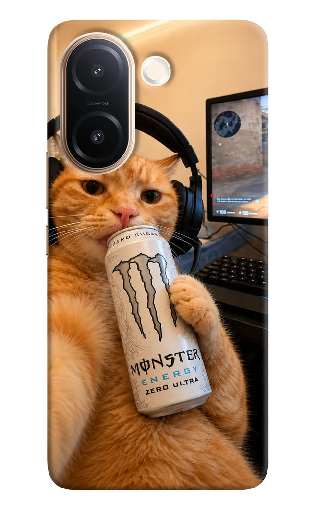 Gamer Cat Energy Vivo V60e 5G Hard Case Back Cover by Casekaro