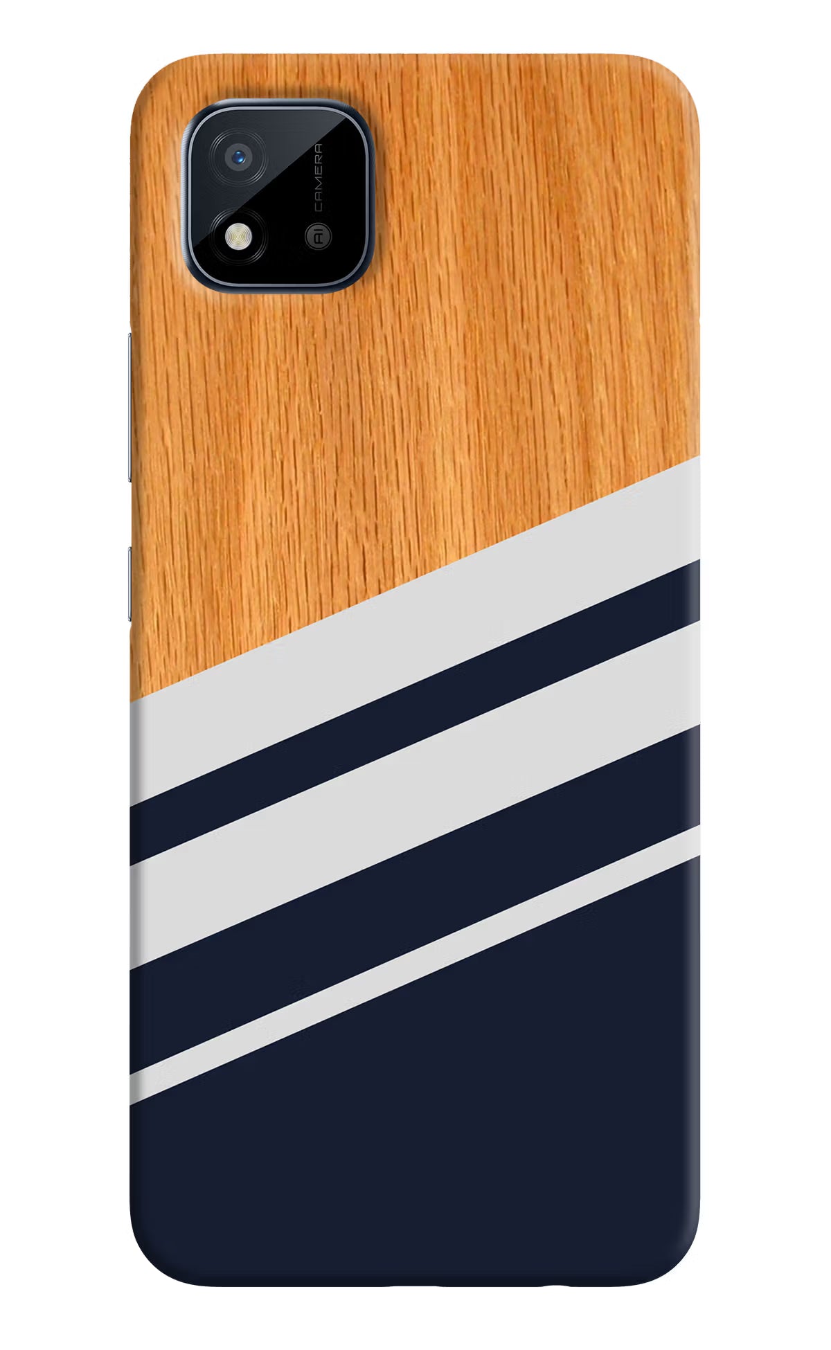 Blue and white wooden Realme C11 2021 Back Cover