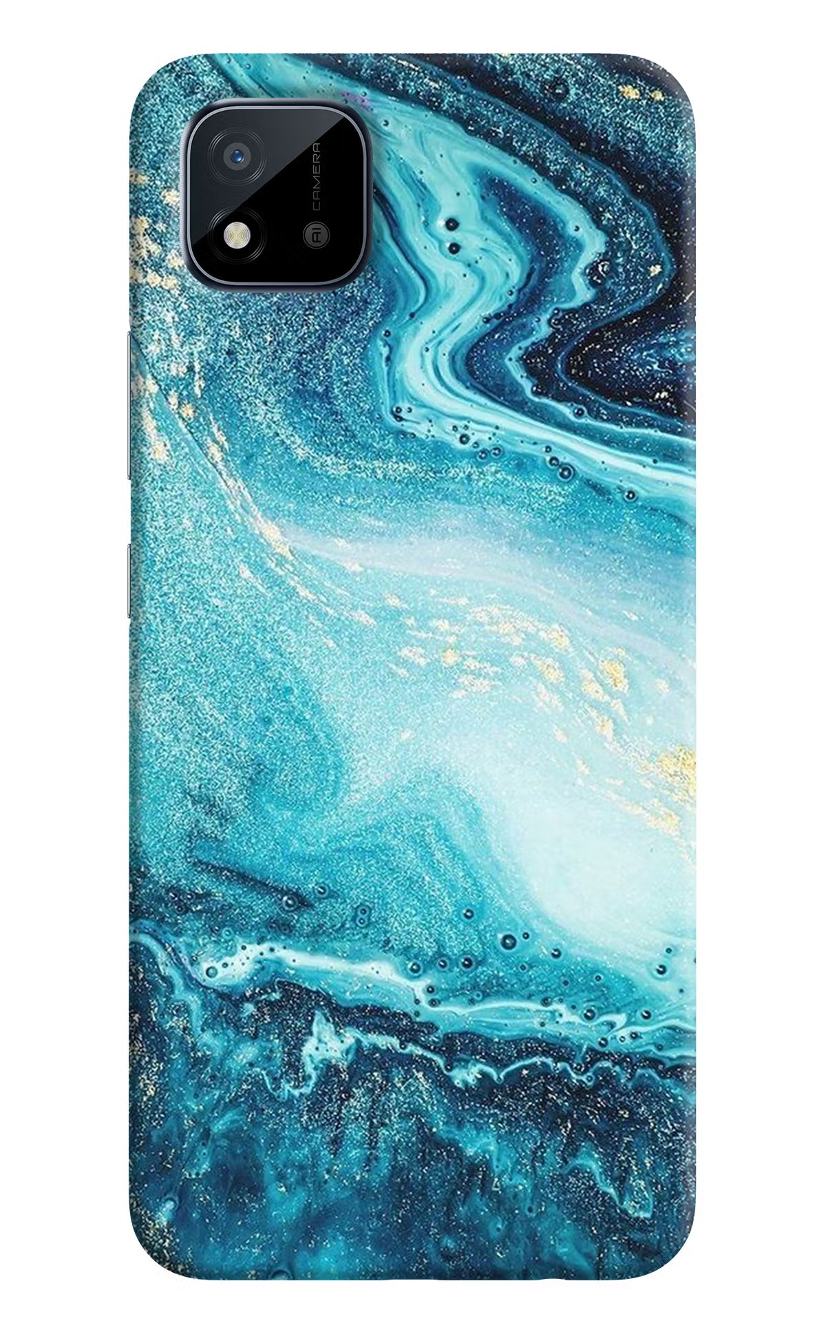 Blue Glitter Marble Realme C11 2021 Back Cover