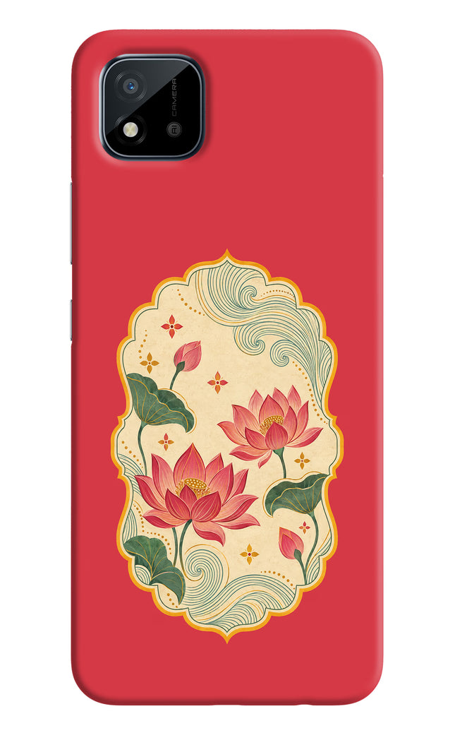 Pink Lotus Realme C11 2021 Hard Case Back Cover by Casekaro