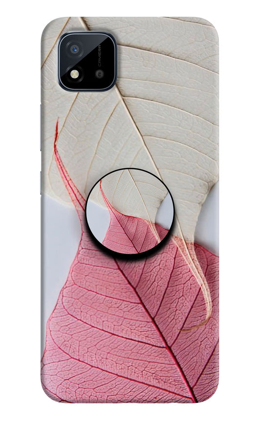 White Pink Leaf Realme C11 2021 Pop Case