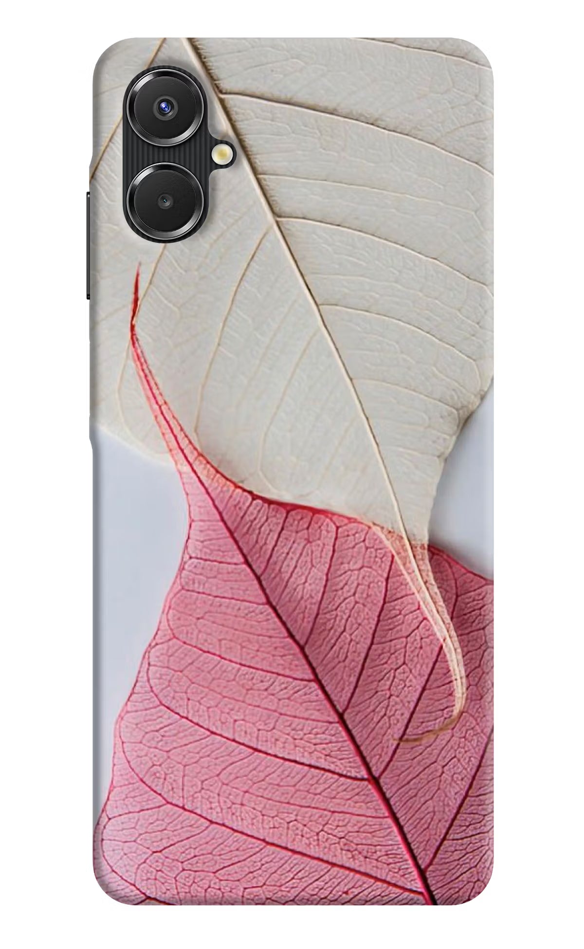 White Pink Leaf Samsung A06 5G Back Cover