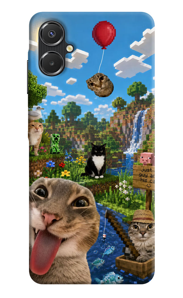 Minecraft Cat Chaos Samsung A06 5G Hard Case Back Cover by Casekaro
