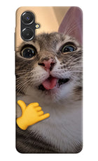 Silly Cat Call Samsung A06 5G Hard Case Back Cover by Casekaro