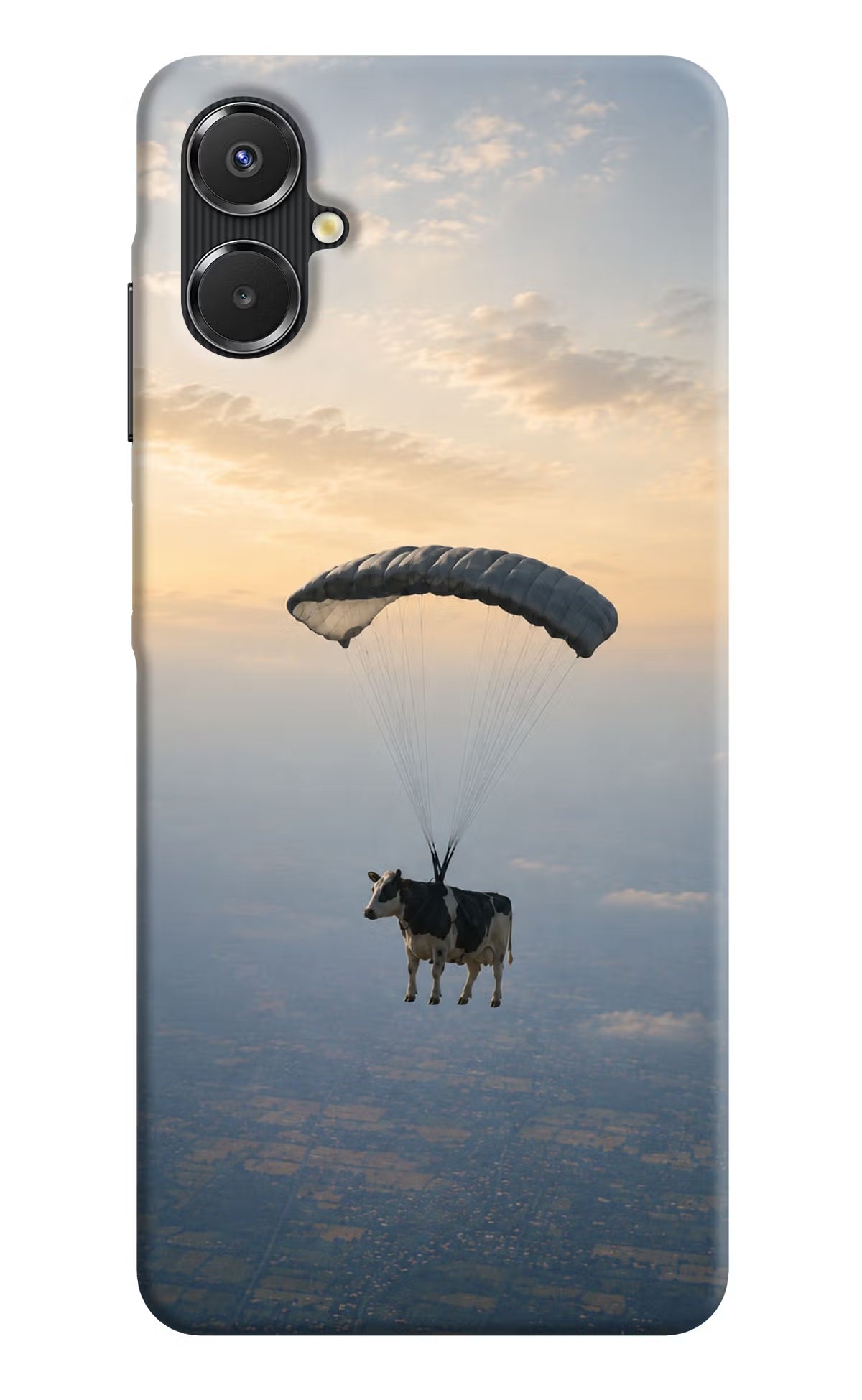 Skydiving Cow Samsung A06 5G Back Cover