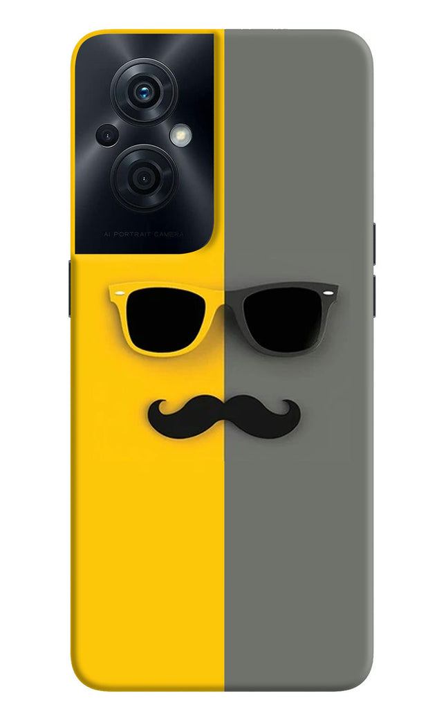 Sunglasses with Mustache OPPO F21s Pro 5G Hard Case Back Cover by Casekaro
