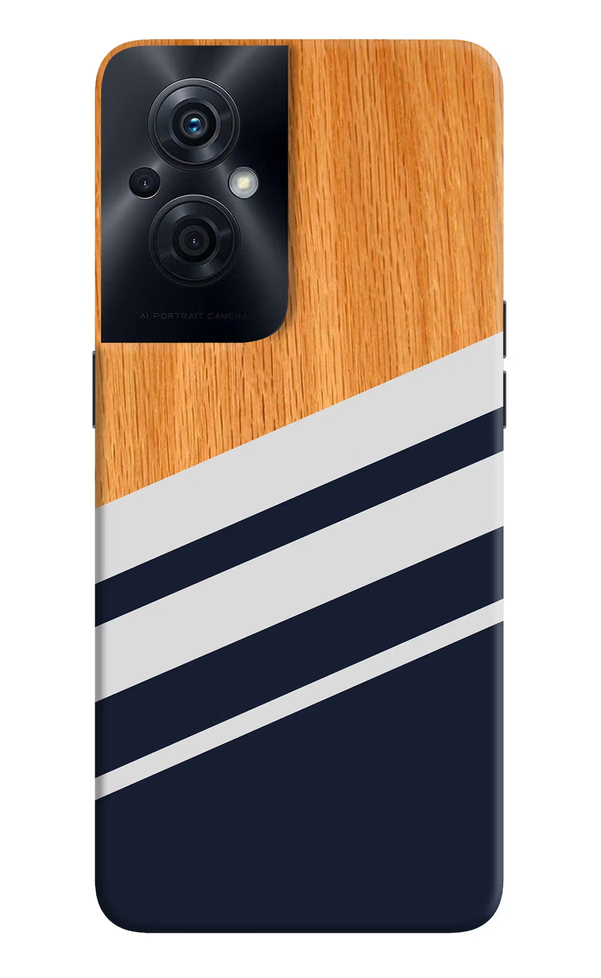 Blue and white wooden OPPO F21s Pro 5G Back Cover
