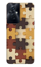 Wooden Puzzle OPPO F21s Pro 5G Hard Case Back Cover by Casekaro
