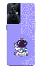 Cute Astronaut Chilling OPPO F21s Pro 5G Hard Case Back Cover by Casekaro