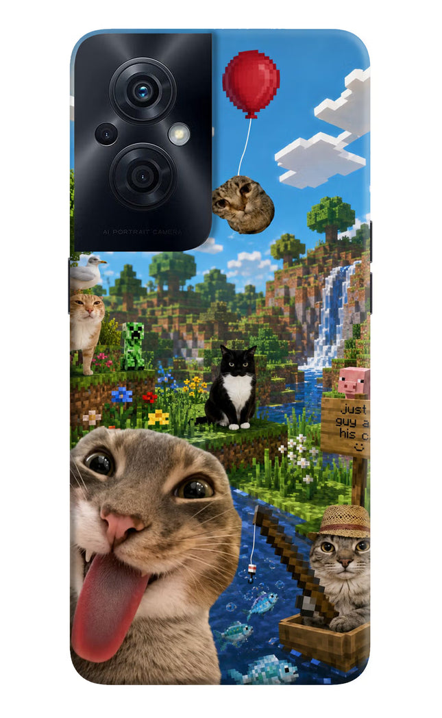 Minecraft Cat Chaos OPPO F21s Pro 5G Hard Case Back Cover by Casekaro
