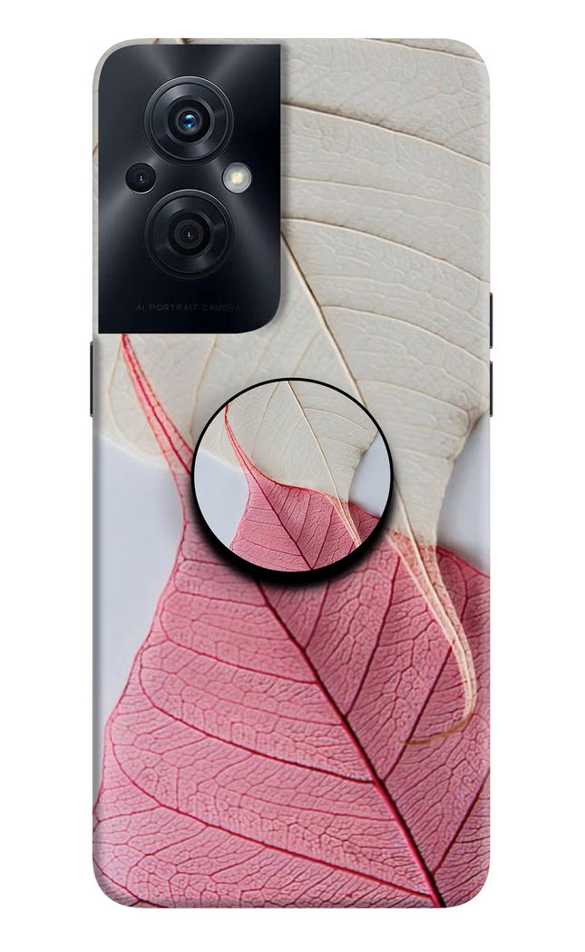 White Pink Leaf OPPO F21s Pro 5G Pop Case