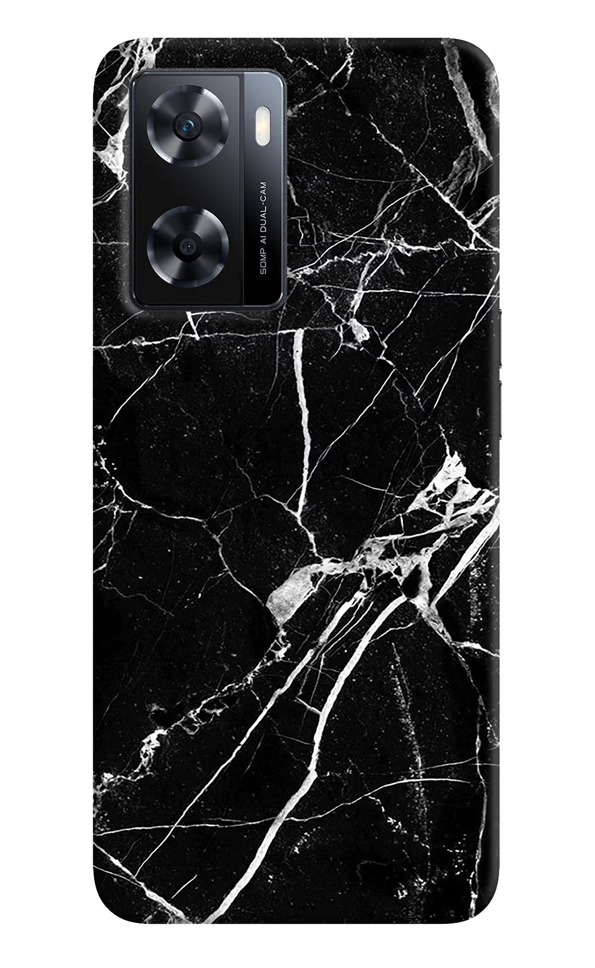 Black Marble Pattern OPPO A77s Back Cover