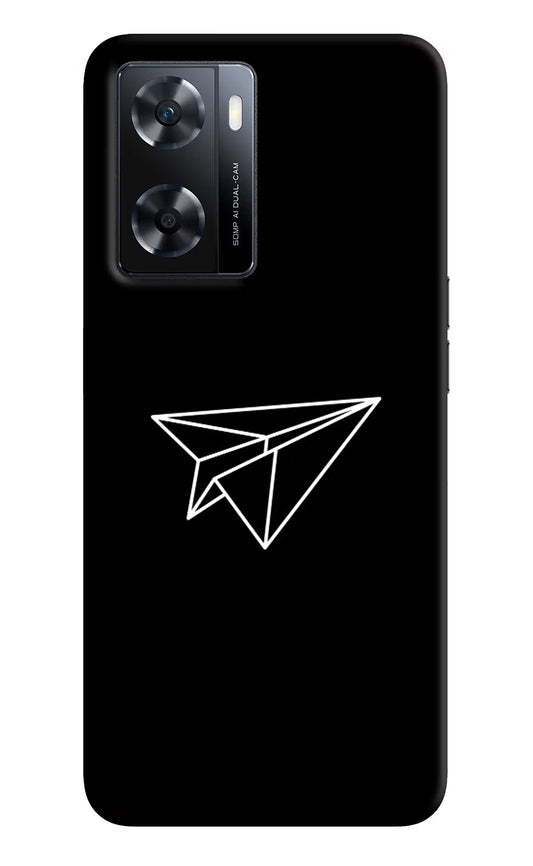 Paper Plane White OPPO A77s Back Cover
