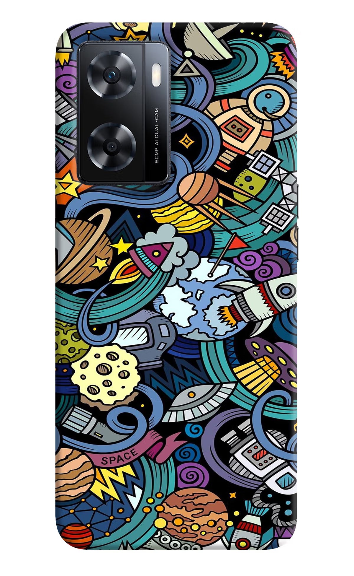 Space Abstract OPPO A77s Back Cover