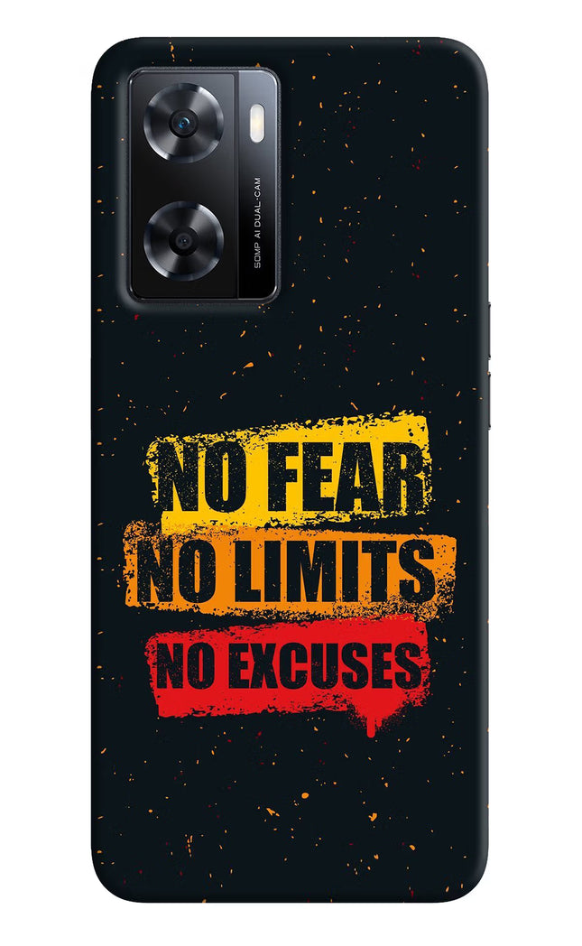 No Fear No Limits No Excuse OPPO A77s Back Cover