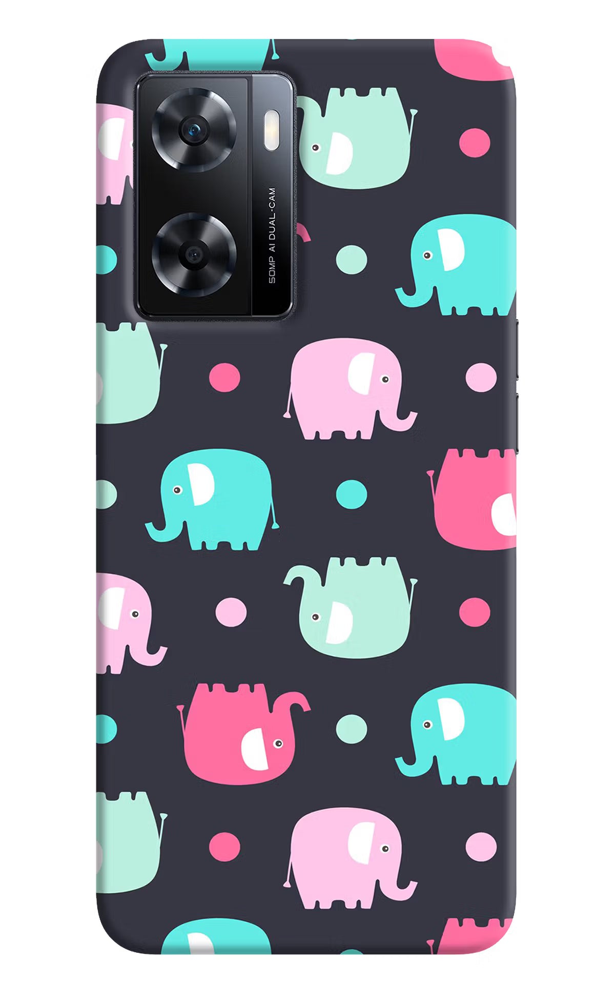 Elephants OPPO A77s Back Cover
