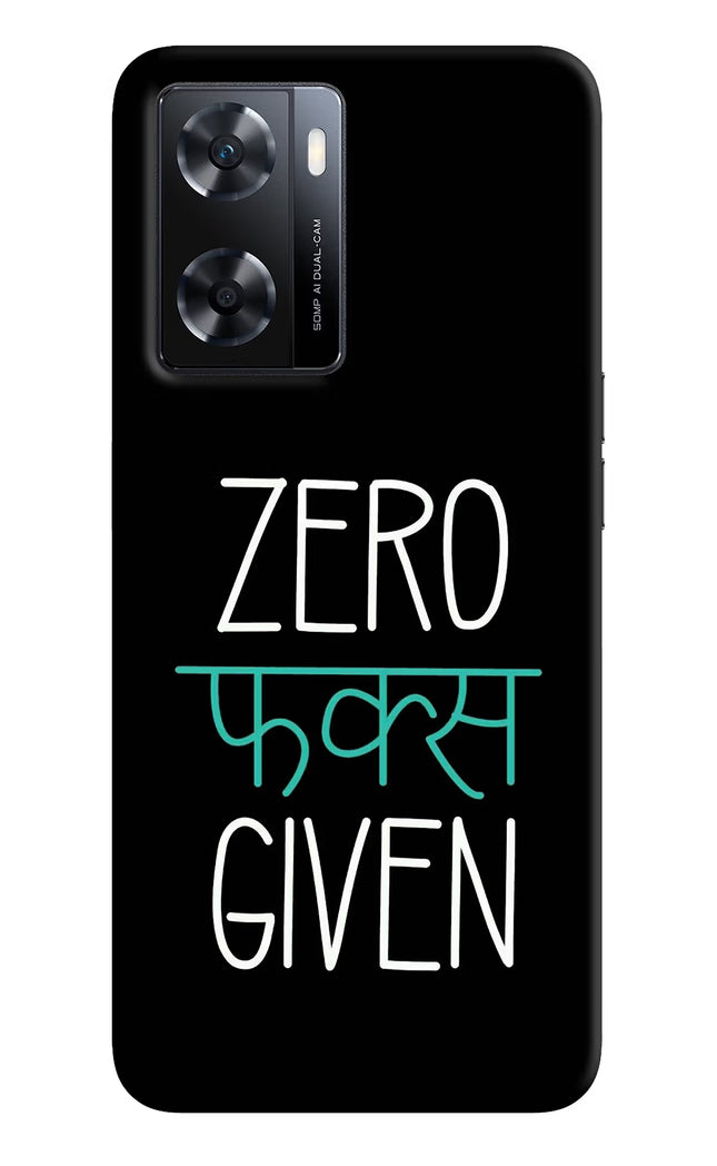 Zero Fucks Given OPPO A77s Back Cover