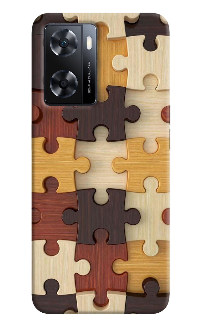Wooden Puzzle OPPO A77s Back Cover