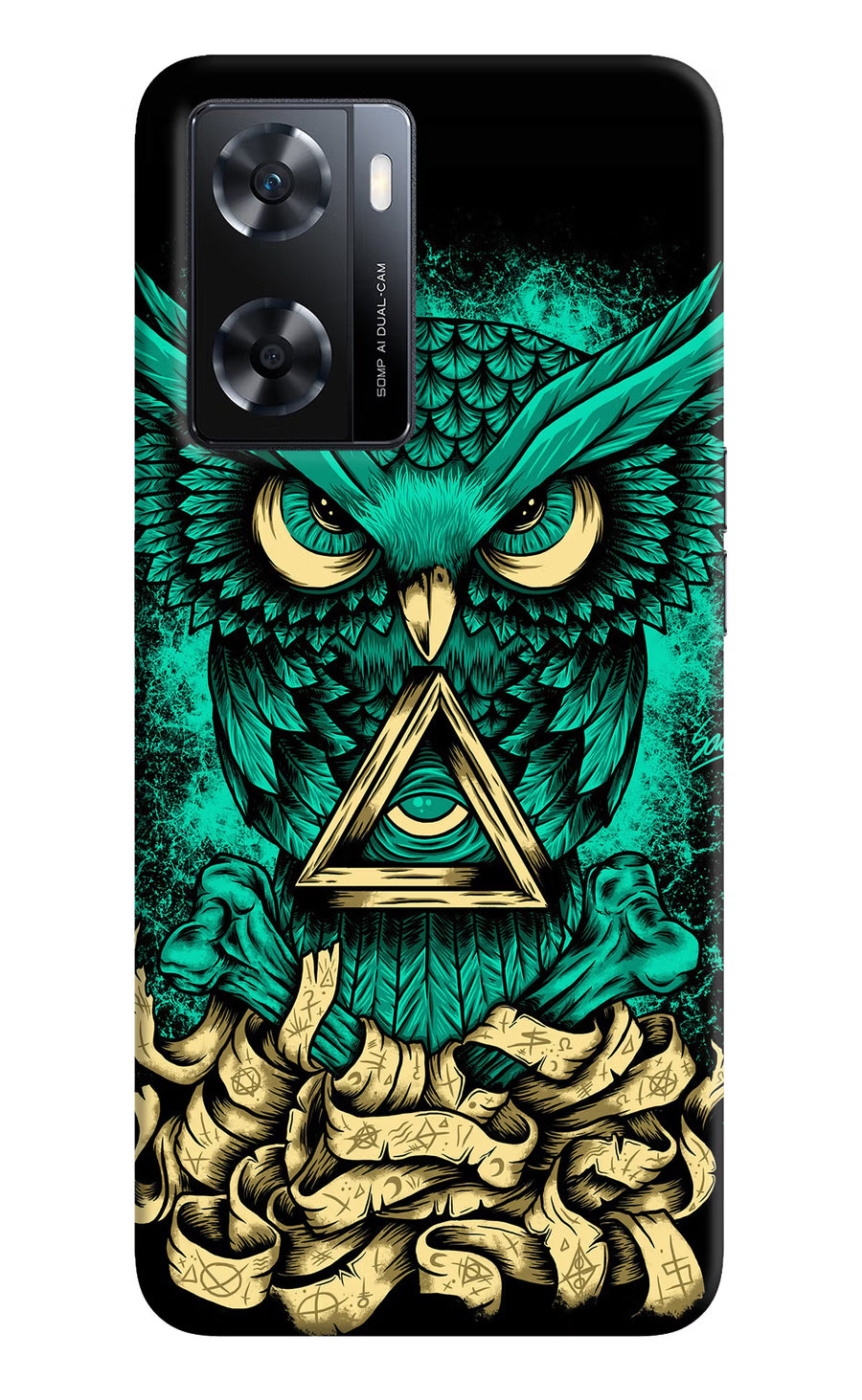 Green Owl OPPO A77s Back Cover, Hard case