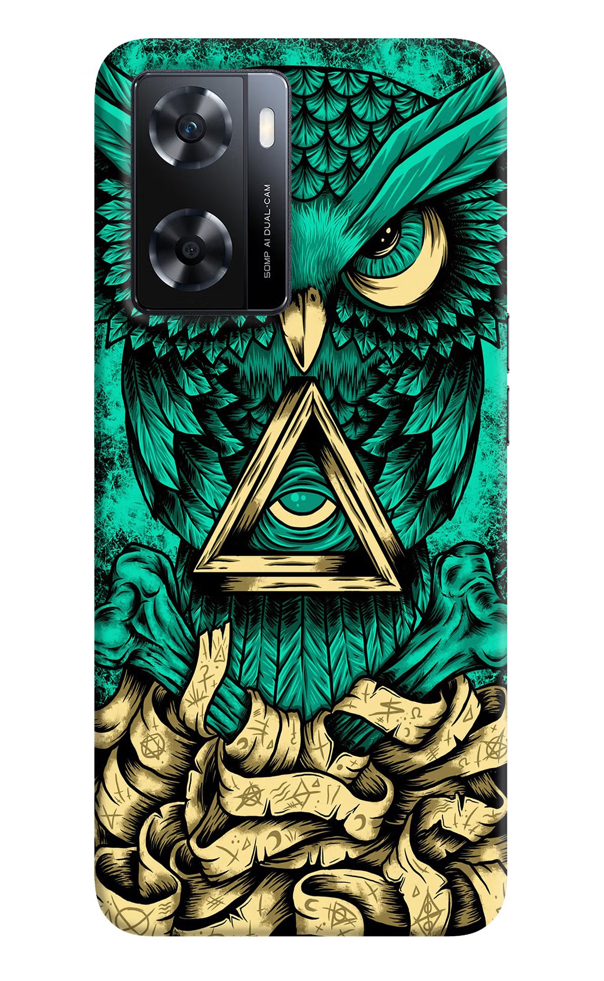 Green Owl OPPO A77s Back Cover