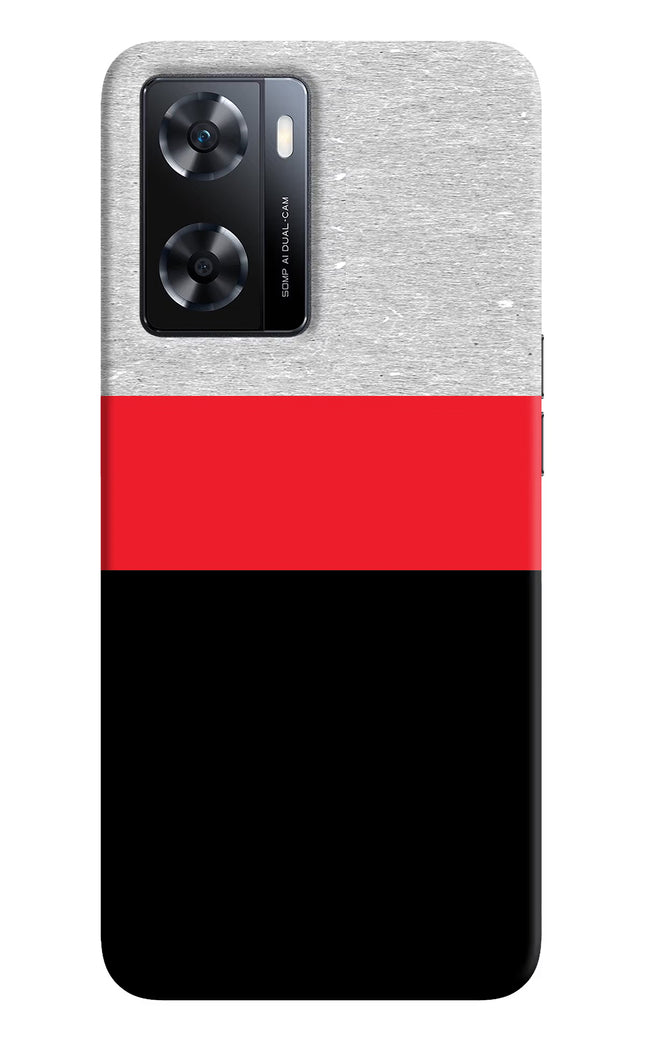 Tri Color Pattern OPPO A77s Back Cover