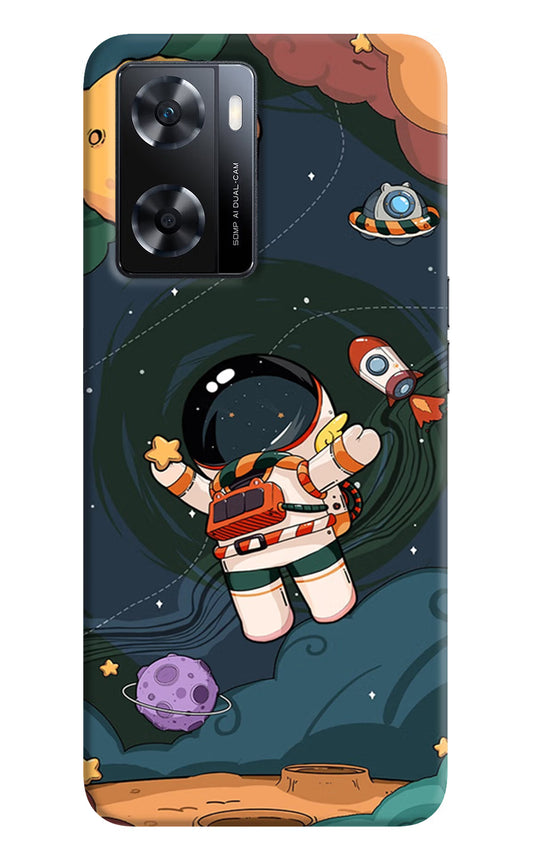 Cartoon Astronaut OPPO A77s Back Cover