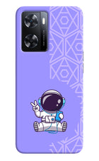 Cute Astronaut Chilling OPPO A77s Back Cover