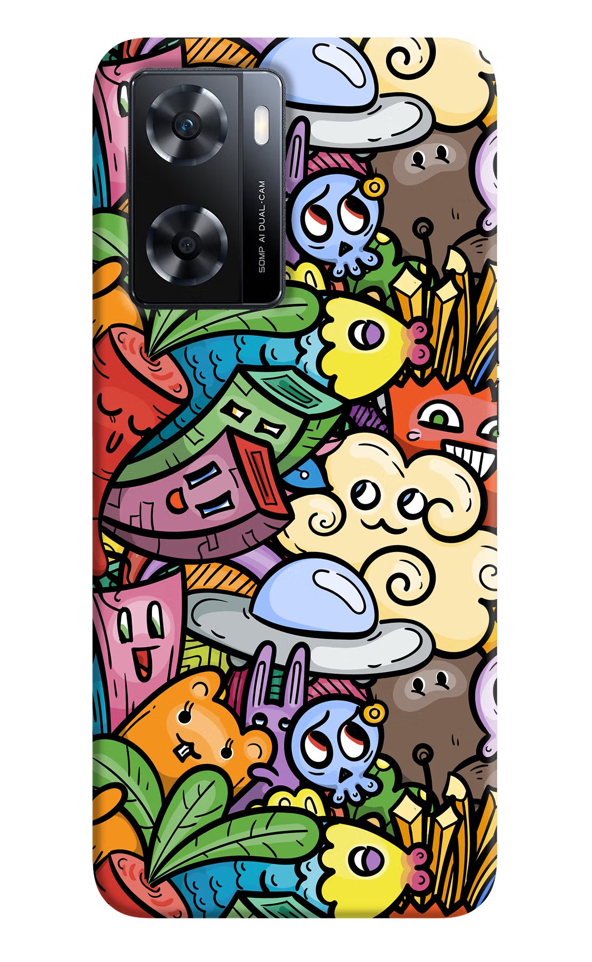 Veggie Doodle OPPO A77s Back Cover