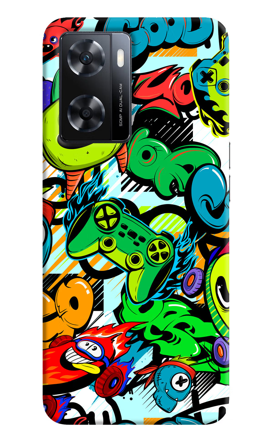 Game Doodle OPPO A77s Back Cover, Hard case