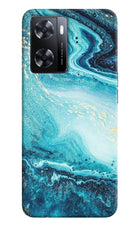 Blue Glitter Marble OPPO A77s Back Cover