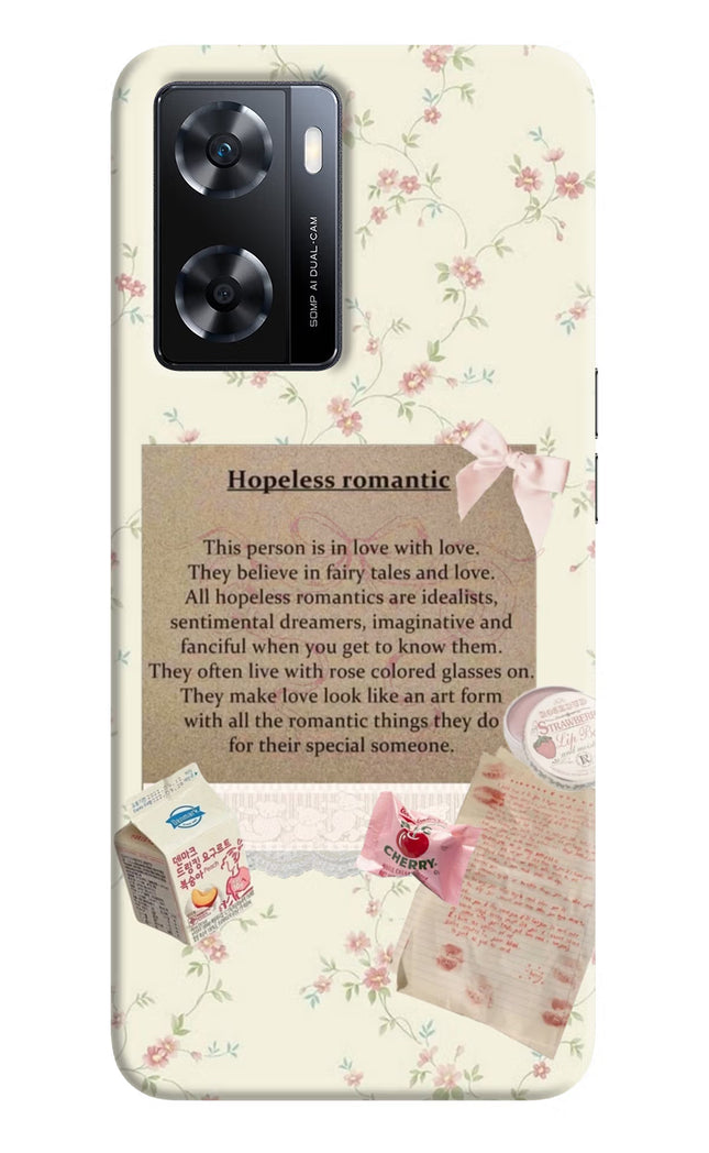 Hopeless Romantic OPPO A77s Back Cover