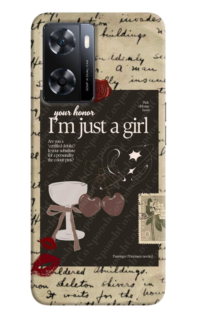 I am just a girl OPPO A77s Back Cover
