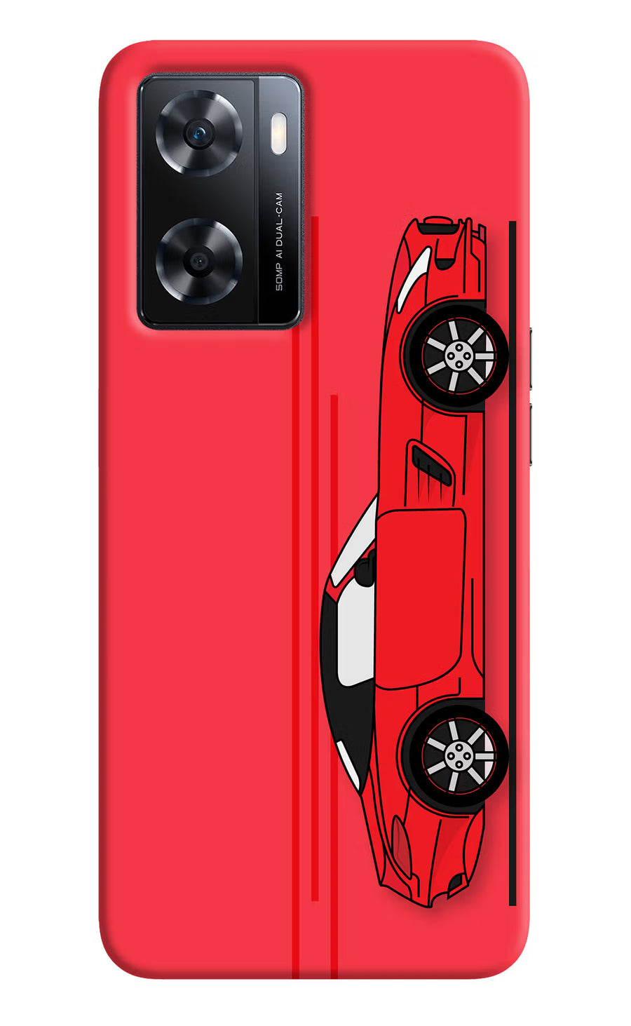 Red Velocity OPPO A77s Back Cover, Hard case