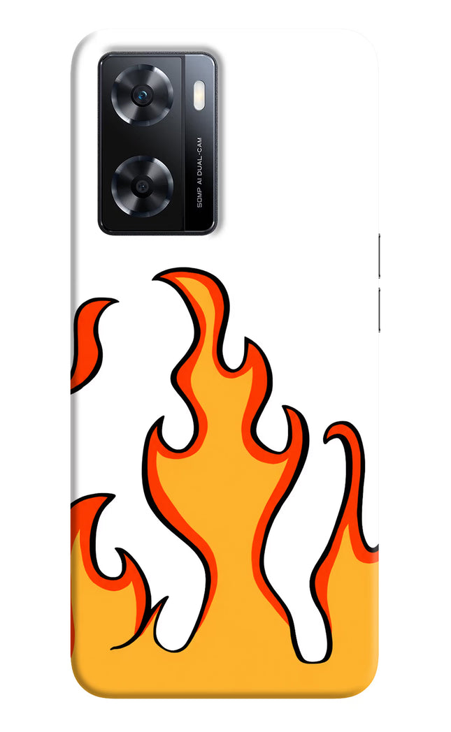 Fired Up – White OPPO A77s Back Cover