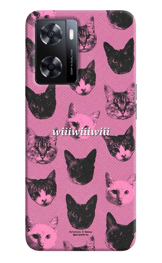 Pink Cats OPPO A77s Back Cover