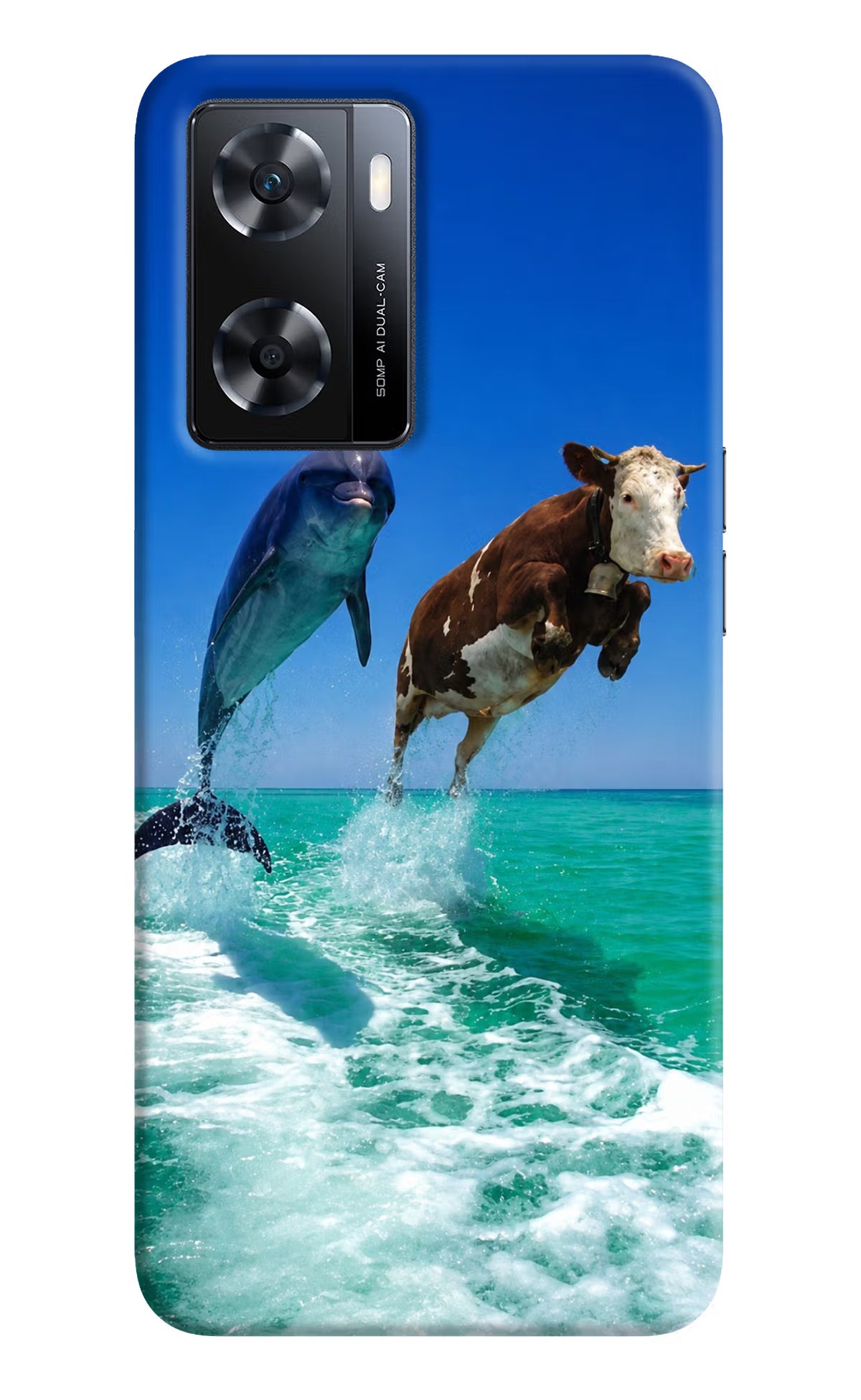 Dolphin vs Cow OPPO A77s Back Cover