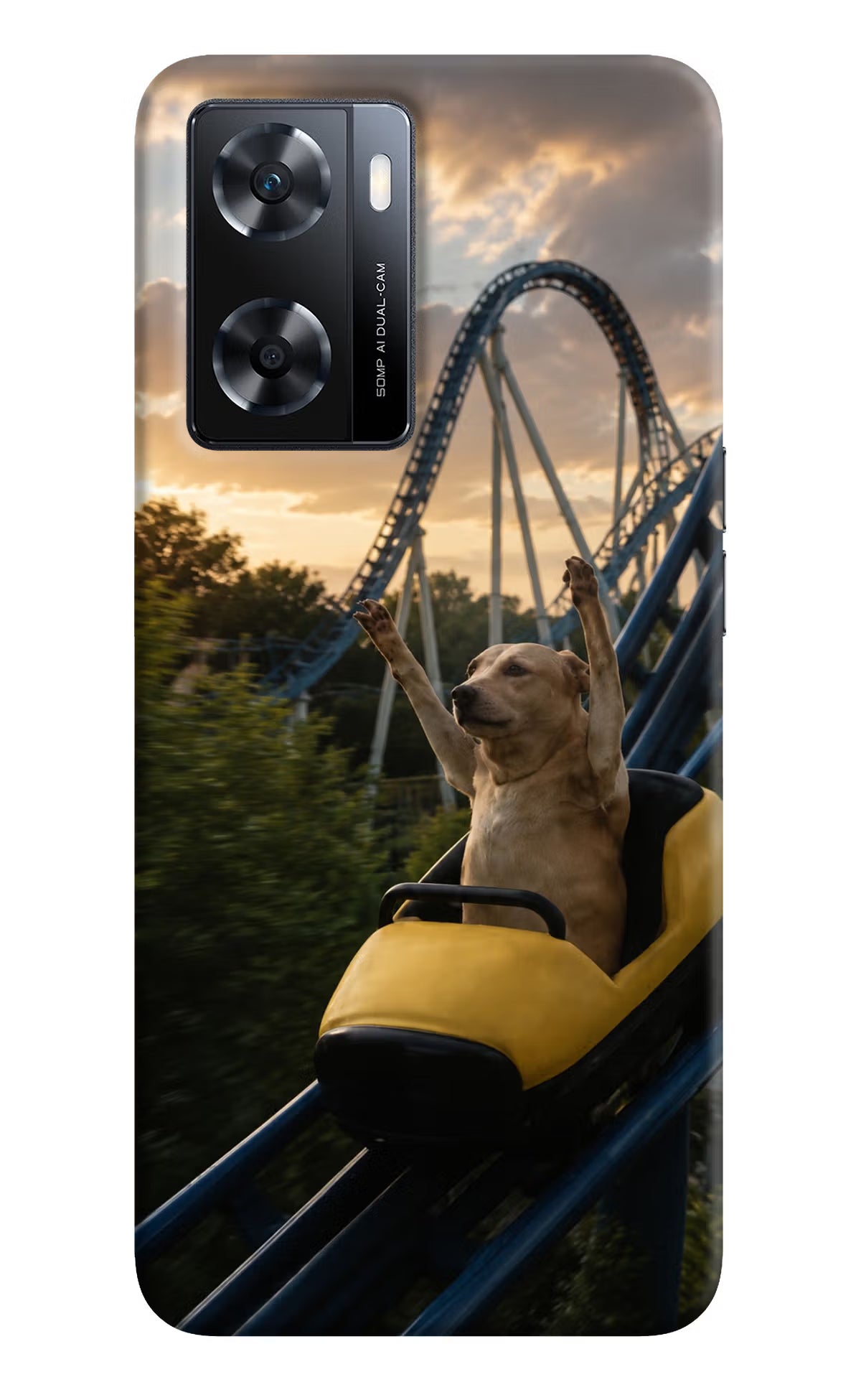 Rollercoaster Dog OPPO A77s Back Cover