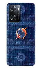 Koi Blue OPPO A77s Hard Case Back Cover by Casekaro